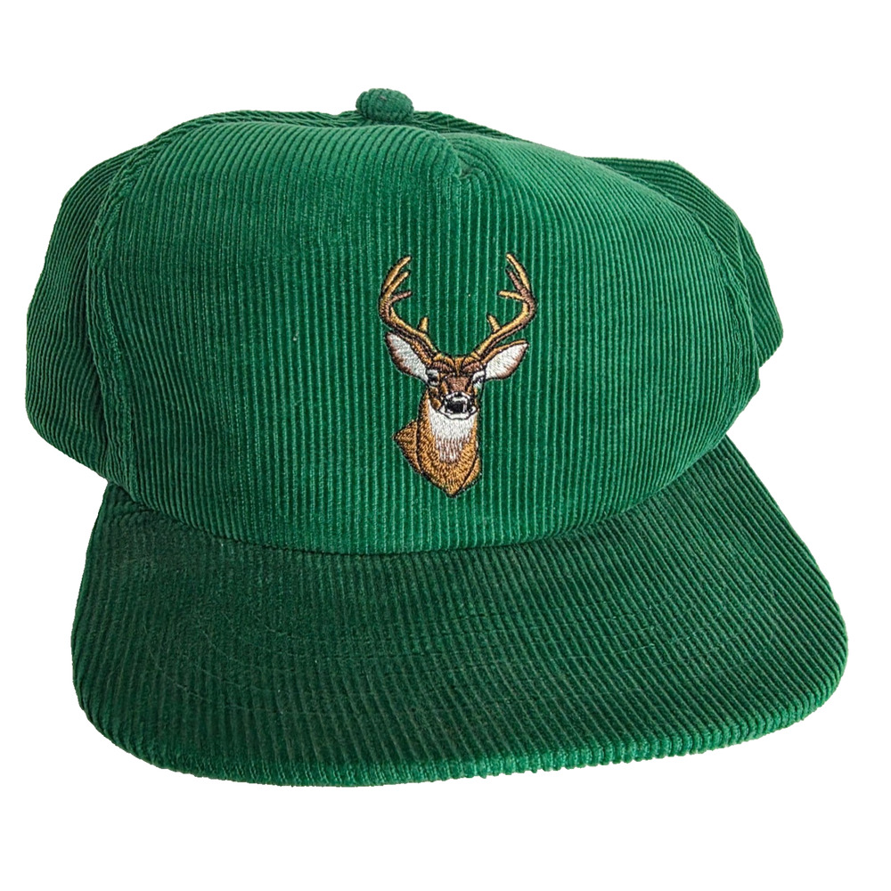 Yupoong Green Showcase Snapback Cap Corduroy Deer Buck